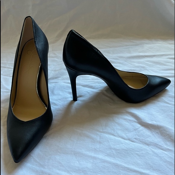 Jessica Simpson Black Leather Haneh Pump Sz 8 1/2 (39) Women’s - Picture 6 of 13